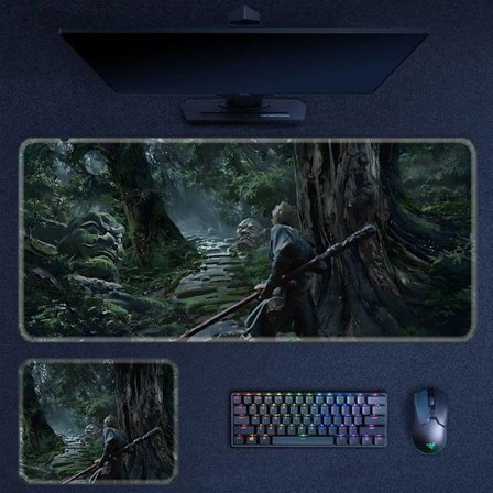 Svart Mytisk Goku Musmatta Tangentbordsmatta Kontorsspel (Denna artikel inkluderar endast musmatta) 102 300x250x3mm