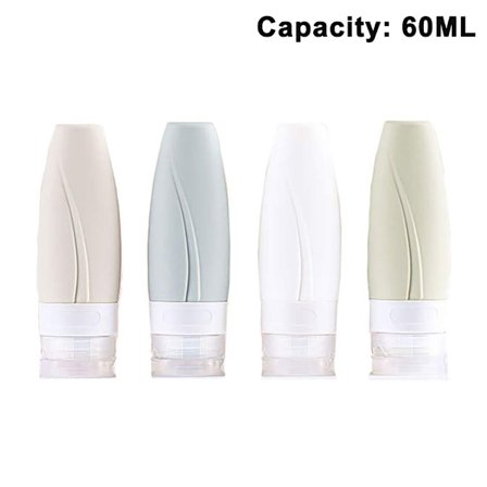 4-pakning bærbare reiseflasker sett, lekkasjesikker klemmbar