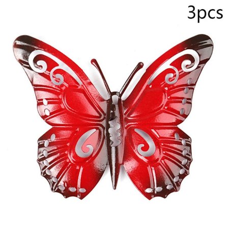 3 Stk/5 Stk Sommerfugle Vægdekor Vægophængssæt RØD