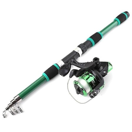 Bærbar 1,8 m Teleskopisk Fiskestang 5,5:1 Gear Ratio Spinnende Fiskehjul Sæt med Fiskeline Fiskeudstyr Stang Combo-WELLNGS