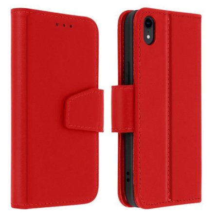 Housse Apple iPhone XR Læder Kort Holder Premium Stand Rød