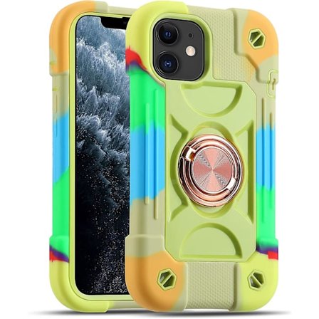 Iphone 14pro Max Cover 6.1 Tommer Med 360 Graders Roterende Ringstativ, Militærklasse Faldbeskyttelse Robust Heavy Duty Fuld Krops Cover 3 I 8 