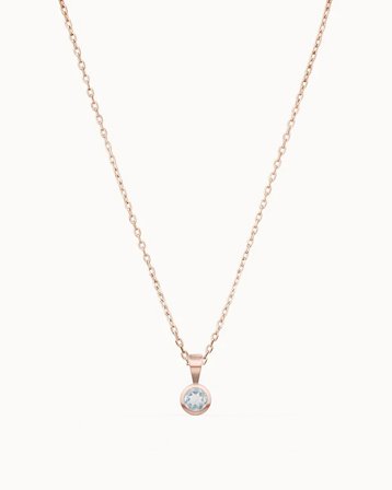 Halsband med månadssten i 18K Roséguld