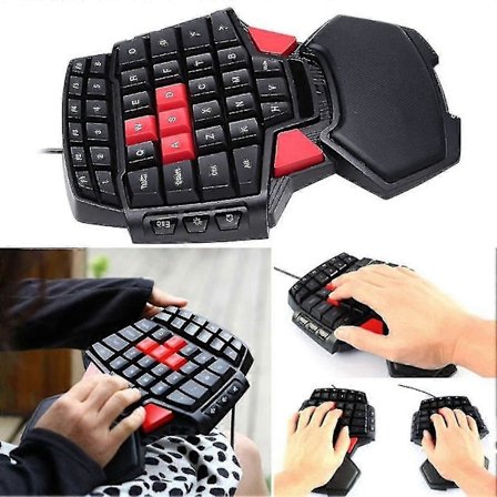 T9 Trådbundet Enhands Gaming Tangentbord Portabel Ergonomisk Design Enhands Gamepad Hemmaspel Tangentbord