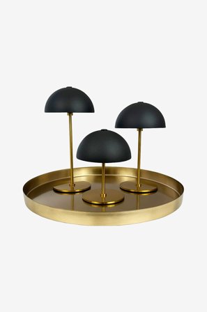 Dyberg Larsen - Pöytävalaisin Along Mini 3 kpl ja tarjotin. - Musta - Pöytävalaisimet - - Homeroom