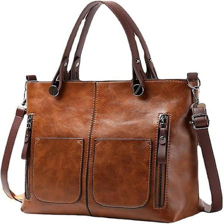 Skulderveske for kvinner – Vintage Håndveske - Vintage Håndveske med Flere Rom – Hverdags- & Reiseveske - Brun