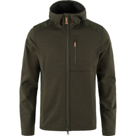 Fjällräven Men's Keb Fleece Hoodie in Deep Forest | Size: XL, Wool/Polyester