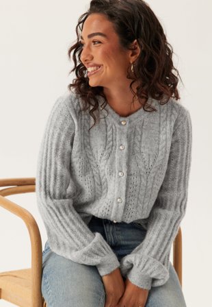 Object Collectors Item-Objflora Re Ls Knit Button Cardigan-L