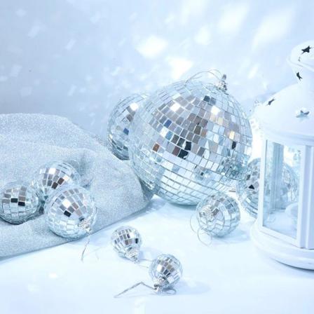 4st Diy Julspegel Reflekterande Glaskula
