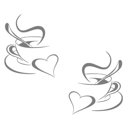 Ett par Kärlek kaffekoppar STOR