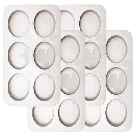 24 kpl soikeita silikonisaippuamuotia 8 x 6 x 3 cm