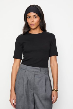 CAMILLA PIHL - Pippa Rib Tee - Black SizeS