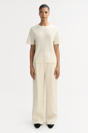 Soft Goat - Oversized t-shirt - Kashmirtröja dam - M - Feather White