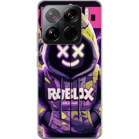 Yhteensopiva Puhelinkuori Xiaomi Xiaomi 15 Pro Värikäs Roblox-inspiroima hupparihahmo neoneilla ja maskilla, digitaalinen peli-illustraatio täydell