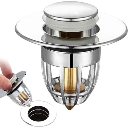 Pop-up Vaskpropp – Universell Vaskpropp for Bad, Passer 34–40 mm Avløpshull_TF_TF