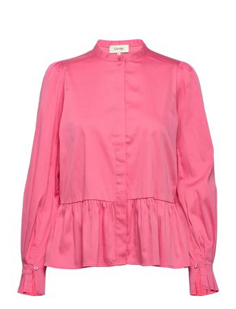 Lr-Isla Solid Bluse Langermet Rosa Levete Room