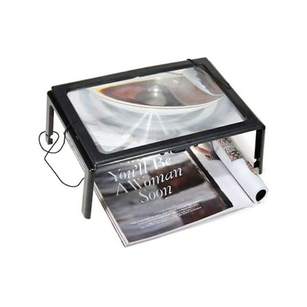 Forstørrelsesglass med LED-lys 5x leseforstørrelsesglass Led-lesehjelpsforstørrelsesglass A4 skrivebordsforstørrelseslys