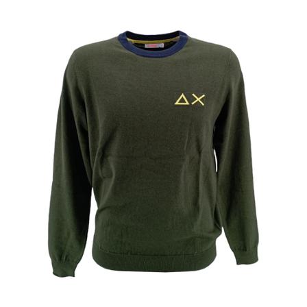 Sun68 Round-neck Strik Grøn, Herre Strik, Størrelse: L