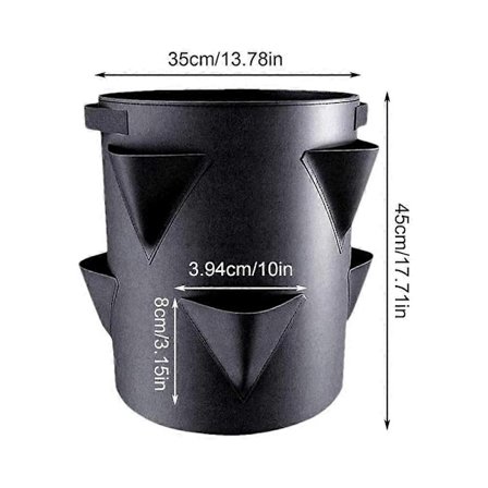 Jordgubbskrukor Växtodlingskit och Planteringskärl med 6 Sidofickor Planteringskärl Trädgård Jordgubbar Utomhus Växtpåse Krukor - WELLNGS