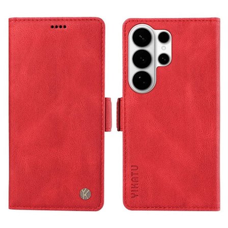 YIKATU Samsung Galaxy S26 Ultra Plånboksfodral Konstläder - Röd