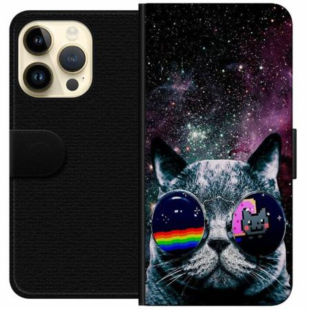 Apple Iphone 14 Pro Plånboksfodral Space Cat