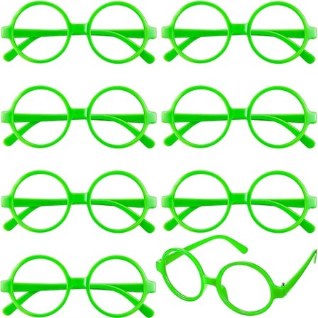 Runde Brilleinnfatninger Uten Glass Kostyme Lekebriller Stilige Glassløse Utkledningsbriller For Halloween Festgaver (12 Stykker)