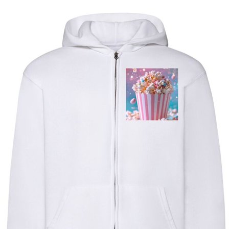 Zip-Hettegenser | Hettegenser med Glidelås for Voksne Popcorn bucket retro bio snacks rolig figur
