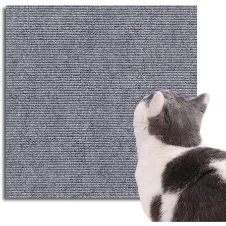 Katteskrapematte 30x30 cm grå, 2-pakning - Beskytt møbler med sterkt feste - For morsom lek
