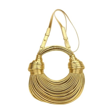 Knyttet vævet håndtaske, skuldertaske clutch pung til kvinder