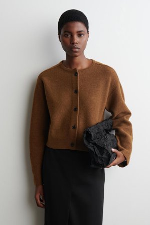 COS Boiled-Wool Cardigan in Brown - Women