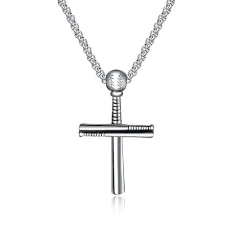 Herre Stort Kors Anheng Halskjede 61 cm Sølvkjede, ZQKLA
