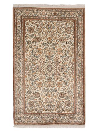 Kashmir Puur Zijde Vloerkleed Oosters Bruin/Oranje (Zijde, India)