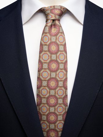 John Henric Men's Braune Krawatte Geometrisch Size 7,5