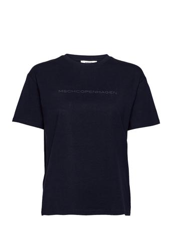 Liv Organic Logo Tee T-shirt Top Sort MOSS COPENHAGEN