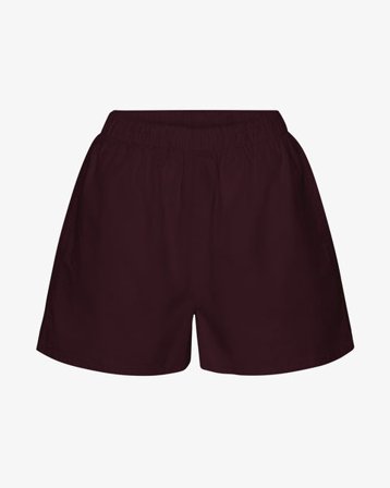 Women Organic Twill Shorts - Oxblood Red