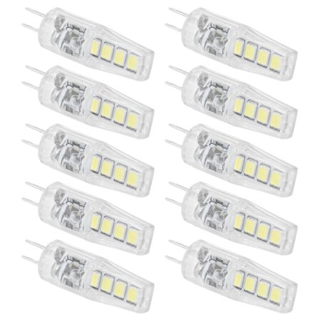 10 kpl G4 8LED-valoa 2835 Lampun sirut 2W 360 asteen PC-lamppu kotitoimistoon 220V valkoinen valo