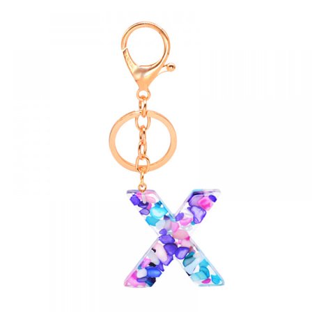 Ny 1 STK Nøglering Flerfarvet Bogstav A - Z Initial Bogstav Resin K