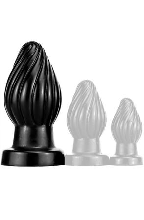 Darksil Spiral Plug L Black 14 cm Grövre analplugg - Blushme.se