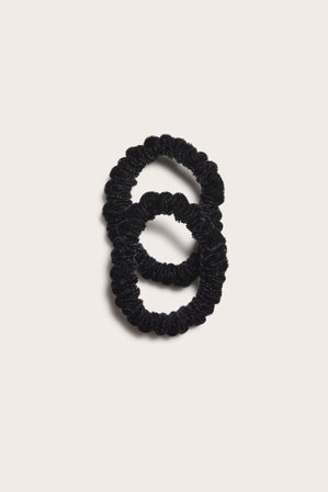Kappahl | 2-pk. scrunchies i velur Svart ONE SIZE | Svart