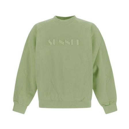 Sunnei, Embroidery Logo Sweatshirt Groen, Dames, Maat:M