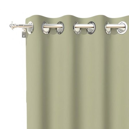 Vanlig skrynkbeständig öljettgardin 135x180 cm ALIX khaki, av Soleil d'Ocre