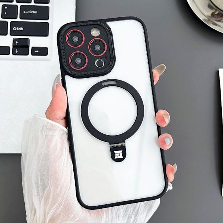 Magsafe Clear Case Kompatibel med Iphone 15 Pro Max, Soft Tpu Stötsäkert Slim Cover Med Magnetic Invisible Stand