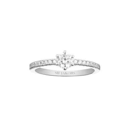 Sif Jakobs Ring Ellera Uno Grande Grå, Dame Ringe, Størrelse: 58 MM