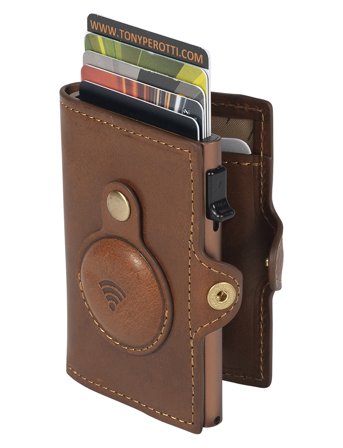 Tony Perotti Furbo Cardholder W/ Airtag - Brown - 7.3X2.5X10CM