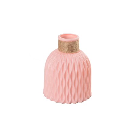 Nordisk Stil Geometrisk Bordplade Plastik Vase Blomster Planter Pot Hjem Dekoration (Pink) (1 stk)