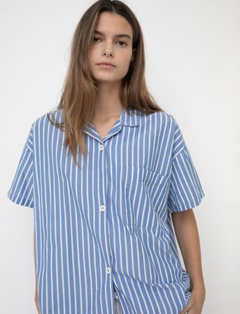 STUDIO FEDER Victoria Shirt - Poplin - Blue - S
