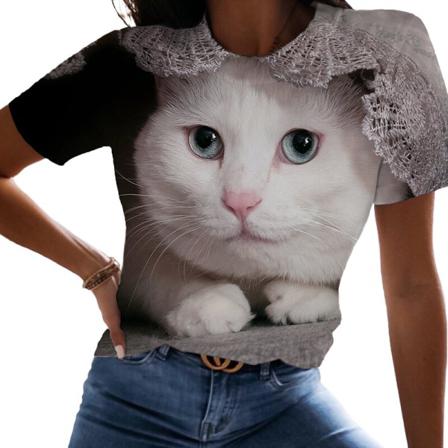 Kortärmade Kvinnor T-shirts Med Rund Hals