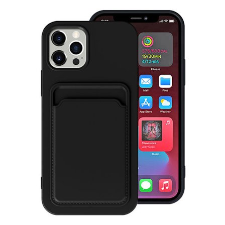 Svart kortfack skal iPhone 15 Pro/Pro Max/Plus - Svart IPHONE 15