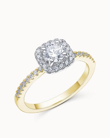 Halo Ring Gloria 18K Yellow Gold - Engagement Rings & Wedding Rings from Vanbruun
