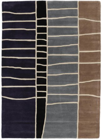 Abstract Bamboo Handtufted 160X230 Black/Brown Artistic Wool Rug